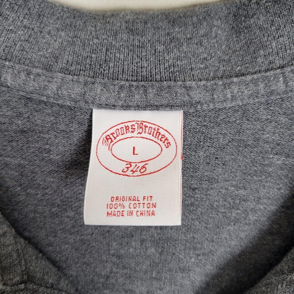 Brooks Brothers Orignal Fit Polo Mens Large Gray 100% Cotton Logo - Picture 5 of 7
